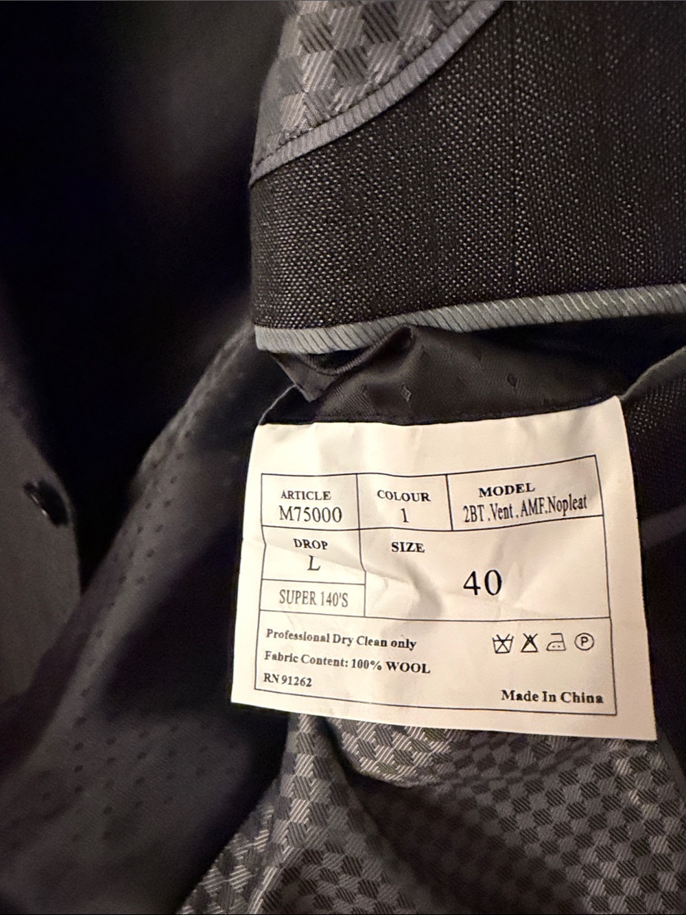 Mantoni Men's Dark Gray Two-Button Notch Lapel Suit Jacket - Picture 8 of 10